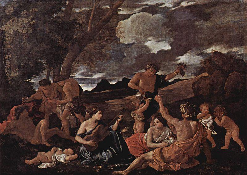 Nicolas Poussin Baccanal mit Lautenspielerin France oil painting art